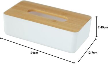 Скляниця для косметичних серветок WENKO Rotello з бамбуковим кришкою (24 x 7,5 x 12,7 см)