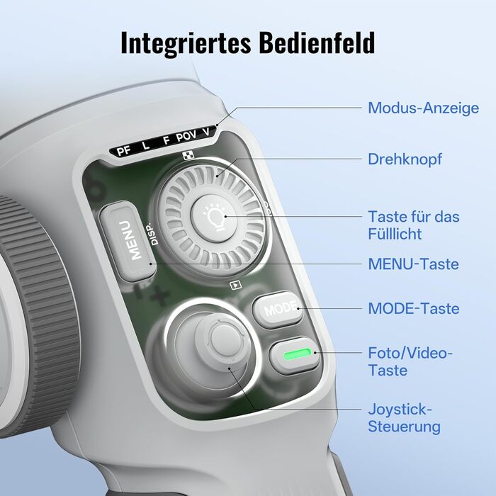 ZHIYUN CinePeer Smooth 5E: Стабілізатор для смартфона з підсвічуванням, штативом та жестами, до 300г