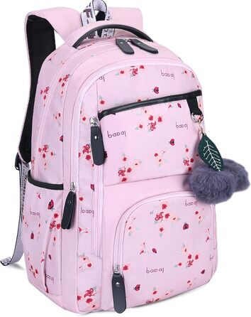 Рюкзак для дівчаток з квітами: шкільний, для подорожей, на ноутбук (рожевий)
