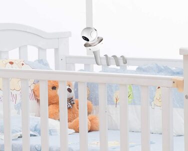 Універсальне кріплення для відеоняні Arlo, GHB, HelloBaby, ieGeek, Momcozy, Motorola та інших (1/4' різьблення). Легке встановлення без інструментів та слідів, білий колір. Гнучке кріплення