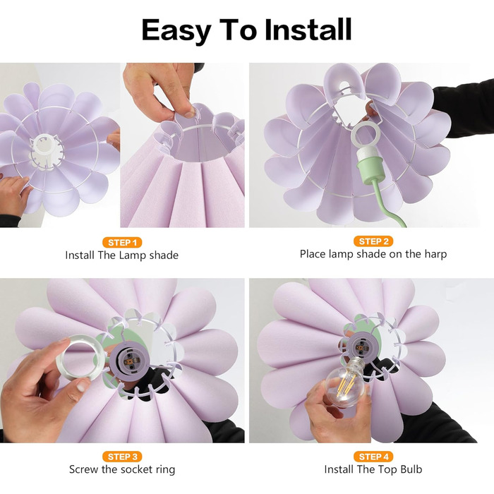 Настільна лампа EOEYYOYB з USB A+C, сенсорне керування, регулювання яскравості, абажур з льону, для спальні та вітальні, біла