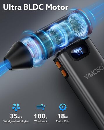 Електричний пилосос для повітря Metall Air Duster 180000RPM з акумулятором 8000mAh, 4-ступенева регулювання, для ПК, клавіатури, авто та відпочинку на природі