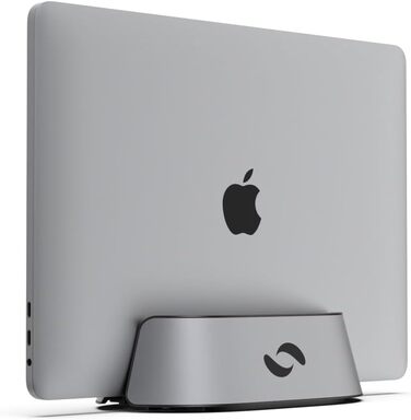 HumanCentric Adjustable Laptop Stand & Dock - Leather & Aluminum - for MacBook Pro & Laptops (0.5-1.5