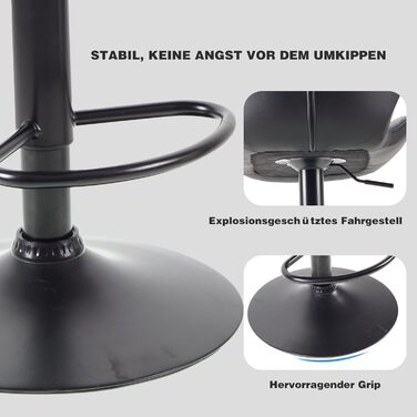WangPangzi Adjustable Bar Stools 2-Pack with Backrest - Padded Leatherette Kitchen Bar Chairs with Footrest for Counter Height, Restaurants, Hotels & Bars (Black)