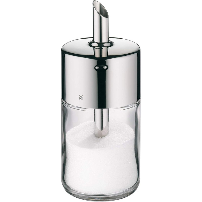 WMF Barista Sugar Shaker 240g, Glass & Two-in-One Salt/Pepper Shaker Set, 2-Piece, Small Shaker, Salt Shaker, Pepper Shaker, Cromargan Stainless Steel, Matte Finish, Dishwasher Safe, Grey, centimeters
