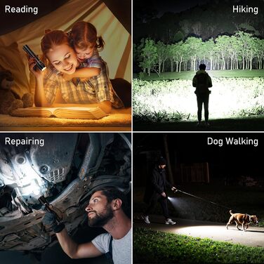 LED ліхтарик Blukar: 10 режимів, зум, водонепроникний, 2000L, 2 колірні температури, для кемпінгу та активного відпочинку