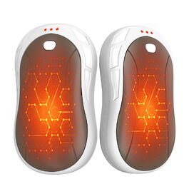 Електричні грілки для рук 2 шт. FANDLISS, портативні, акумуляторні, 6000mAh, до 12 годин роботи, USB, для кемпінгу, полювання, гольфу, білий/зелений