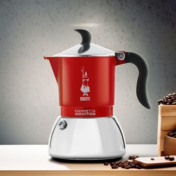 Кавомашина Bialetti Fiammetta Induktion, 4 чашки, червона, для всіх типів плит