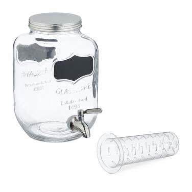 Relaxdays Drink Dispenser with Fruit Insert, 4L