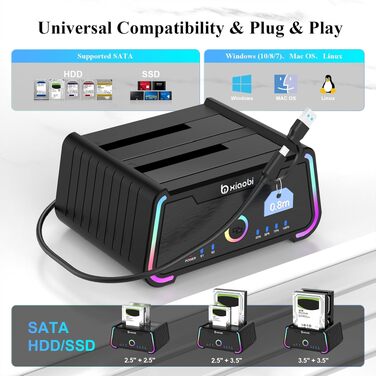 Док-станція для жорстких дисків USB-C Dual Bay для 2.5