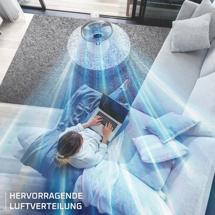 Вентилятор Rowenta Turbo Silence Extreme+ – тихий, потужний, 4 швидкості, автоматичне гойдання, білий, VU2731