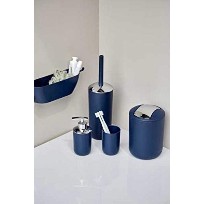 Дозатор для мила WENKO Brasil - 0.32 л, синій, пластик (TPE), 7.3 x 16.5 x 9 см