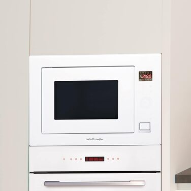Вбудована мікрохвильова піч CATA MC 25 GTC WH Inox, 25л, 8 автоматичних меню, гриль 1000W, таймер, ширина 60 см
