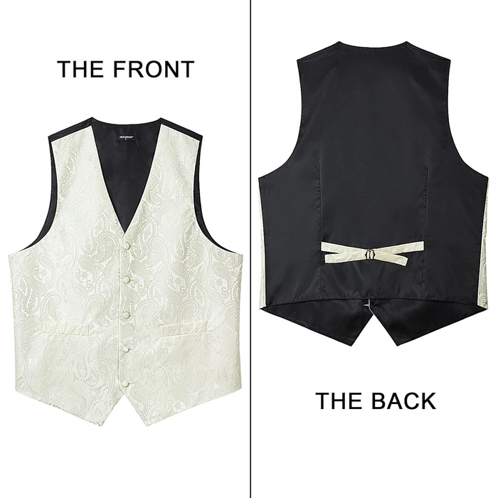 Краватка чоловіча квіткова, нагрудна хустка, кишеньковий хустинка HIDERN, жаккард, для весілля, бежева (XL)