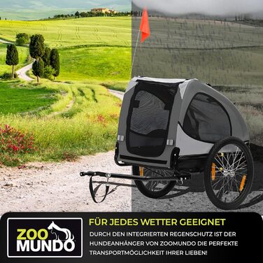 Причіп для велосипеда Zoomundo Buddy для собак, блакитний (сірий)