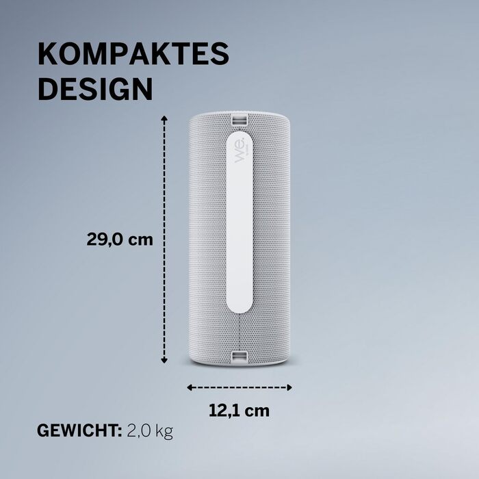 Loewe We. HEAR 2 Cool Grey – Портативна Bluetooth колонка 60W, водостійка, до 17 годин роботи, для дому та вулиці