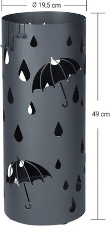 SONGMICS Umbrella Stand - White & Anthracite - 49 x 19.5 cm