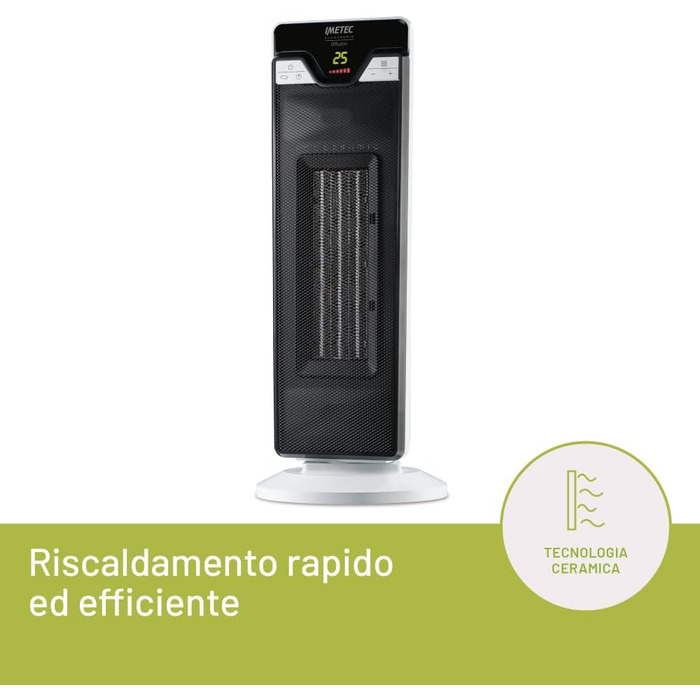 Електричний обігрівач Imetec Eco Ceramic Diffusion: керамічний нагрівач з 6 режимами та таймером
