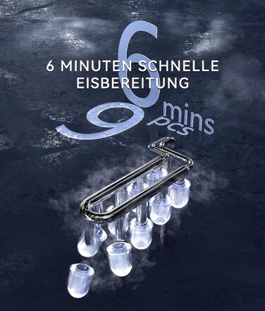 Машина для льоду Ecozy - компактна, самоочисна, 2 розміри кубиків, 9 кубиків за 6 хвилин, 12 кг/24 год, лопатка та кошик для кухні, офісу, бару, вечірки