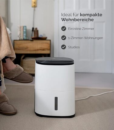 Зволожувач повітря MeacoDry Arete One 6L з очищувачем повітря | Компактний, тихий (32 дБ), для спальні, невеликих приміщень та квартир | Фільтр HEPA H13 | 1,8L резервуар | AreteOne-6L