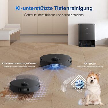 Робот-пилосос ECOVACS DEEBOT T30S PRO OMNI з функцією миття, 11000 Па, технологія ZeroTangle, миття гарячою водою 70°C, TruEdge™ для прибирання кутів, акумулятор 6400 мАг, уникнення перешкод за допомогою AI