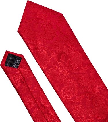 Набір краваток Barry.Wang для весілля: краватка, кишеньковий хустинка та запонки (червоний)