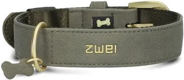 Нашийник для собак ZWEI Leo LE15 з якісної штучної шкіри, регульований, для середніх та великих собак, обхват шиї 37-50 см, Fango