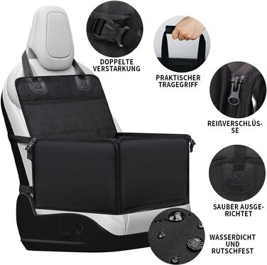 Автомобільний лежак для собак, стабільний бокс для собак на заднє сидіння, водонепроникний, чорний