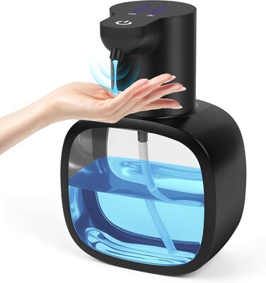 Автоматичний диспенсер для мила, 500 мл, настінний, електричний з датчиком, регульований, чорний для кухні та ванної кімнати