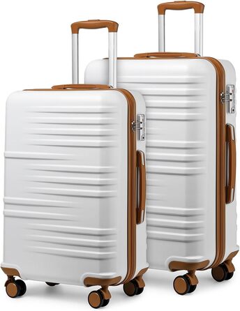 Чемодан British Traveller для ручної поклажі, середній, 64 x 43 x 26.5 см, з TSA-замком, ABS+PC, 24'+28' (білий)