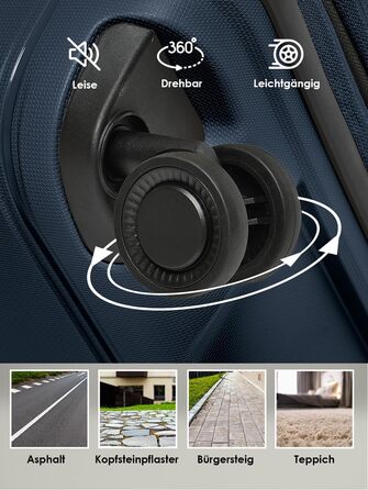 Набір валіз REDOLZ Essentials 11 Trolley Set 3-teilig Midnight Blue (56 см) – розширюваний