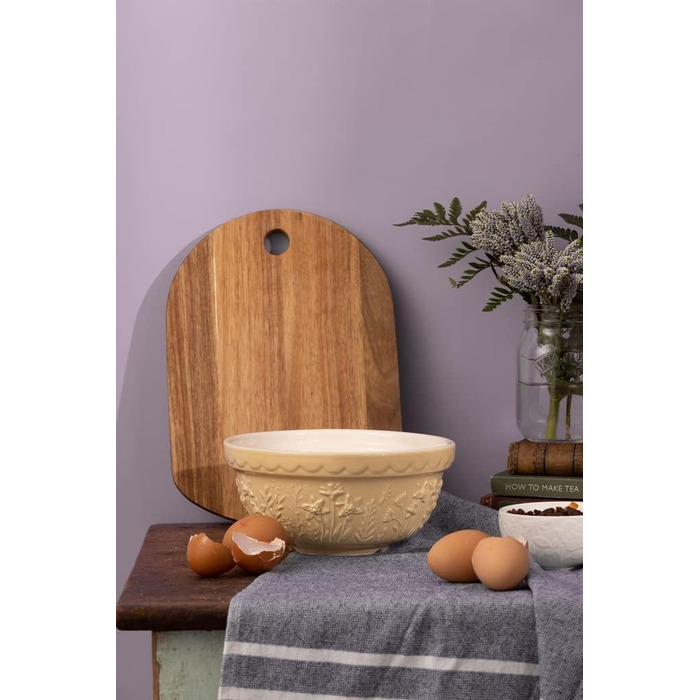 Mason Cash Stoneware Mixing Bowl 21 cm | Daffodil | 2 L | Dough bowl for bread dough, cake dough or pizza dough | made of high-quality, chip-resistant stoneware | large dough bowl