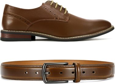 Чоловічий шкіряний ремінь CHAOREN 32 мм для ділового костюма та формального одягу, темно-коричневий, розмір 103 см