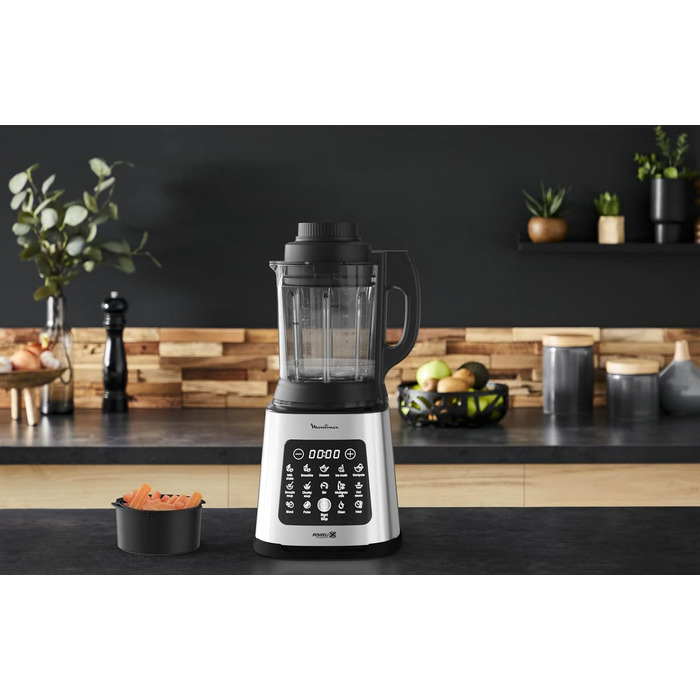 Moulinex PerfectMix Cook, Stand Mixer with 10 automatic programs, 1400 W, prepares hot and cold recipes, electric mixer with touchscreen, easy to clean, 2 l capacity, LM83SD