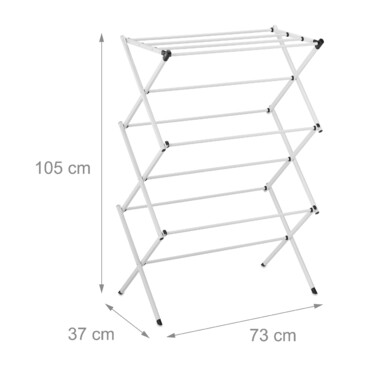 Relaxdays Folding Clothes Drying Rack, Metal