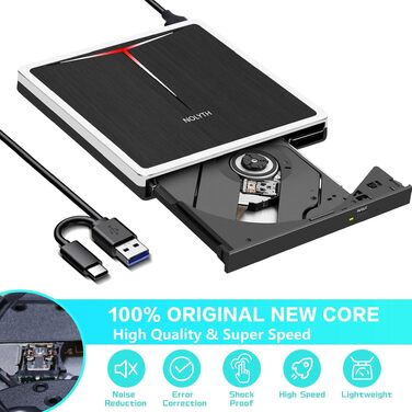 Зовнішній DVD-привід та записувач для ноутбука, Plug and Play USB DVD-бредер