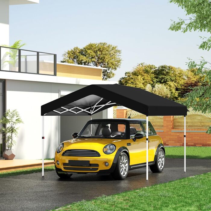 COBIZI Gazebo - Folding Gazebo - Waterproof, Stable, 275 cm Party Tent, UV Protection 50+ - Folding Gazebo with Waffle Pattern for Camping, Beach, Family Gatherings (White) (Black, 3x3m with 1 Side Walls)