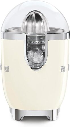 Електрична соковижималка для цитрусових Smeg CJF11CREU, 70 Вт, з фільтром та конусом із нержавіючої сталі, колір крем