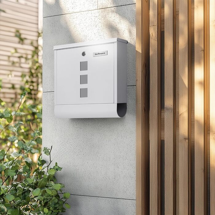 Поштовий ящик Zedelmaier XXL з нержавіючої сталі, індивідуальне гравіювання, 35x35 см, 4 ключі, для листів B5/C4, RAL 7016 Anthrazit