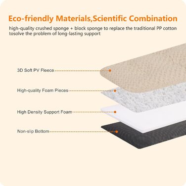 Ортопедичний лежак для собак, двоярусний килимок для собак, зручний лежак для собак, знімний кошик для собак, 90 см для собак маленьких та середніх порід (105 x 69 x 12 см, бежевий)