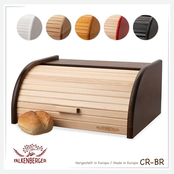 Brotbox FALKENBERGER з бука, 38x28x18 см, XL, традиційна, ручної роботи (колір: коричневий)
