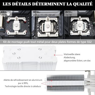 Thermalright Assassin King 120 SE WHITE ARGB: Кулер для CPU з 5 Heatpipes, тихий вентилятор PWM, сумісний з AM4/AM5/Intel LGA1150/1151/1200/1700/1851