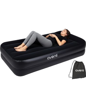 Надувний матрац Avenli для 1 особи з вбудованим насосом 195x96x46 см - самонадувний, флоксований, для кемпінгу та дому