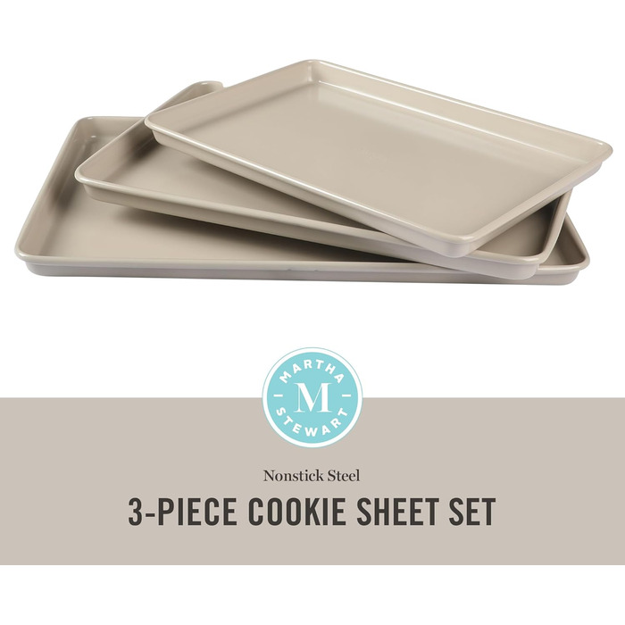 Набір форм для випічки Martha Stewart Gallen, 10 шт., кераміка, антипригарне покриття, без PFA, кольору льону