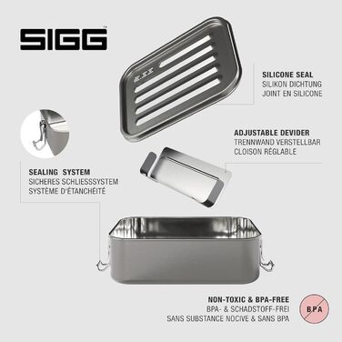 SIGG Gemstone Lunchbox, leak-proof lunchbox for office, school, and outdoor use, made from high-quality 18/8 stainless steel for on the go.