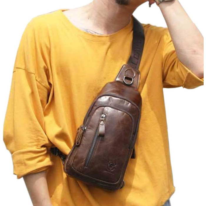 Чорна нагрудна сумка-рюкзак з нейлону для чоловіків та жінок. Ідеально для подорожей, роботи, школи, спорту та активного відпочинку.