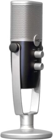 AKG Ara USB-C конденсаторний мікрофон для подкастів, відео, геймінгу та стрімінгу, синьо-сріблястий