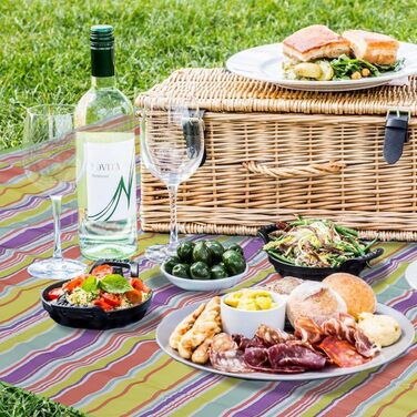 Водонепроникний килимок для пікніка Hozelin, великий, складаний, для пляжу, кемпінгу, відпочинку на траві, походів та подорожей (152,4 x 203,2 см, блакитний)