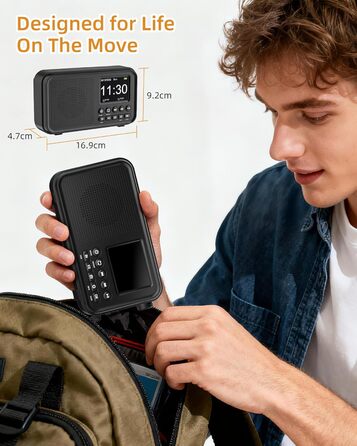 Портативне DAB/FM радіо з Bluetooth, екраном 2.4