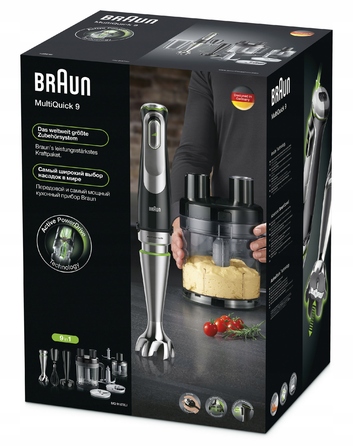 Занурювальний блендер Braun MultiQuick 9 MQ9187XLI 1200 Вт, чорний